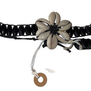 Vintage sea shell and black coral choker necklace 90s Y2K surfer VSCO beachy